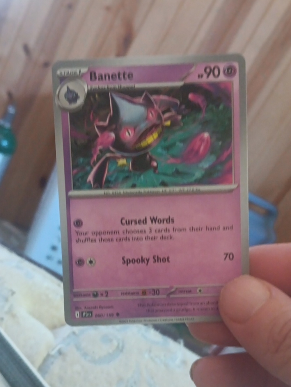 Pokemon Banette Card - Pink and Purple Art